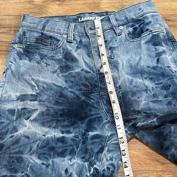 LANDEND WOMEN CHINO JEANS MID RISE BLUE TIE DYE SZ 8 - Picture 7 of 10